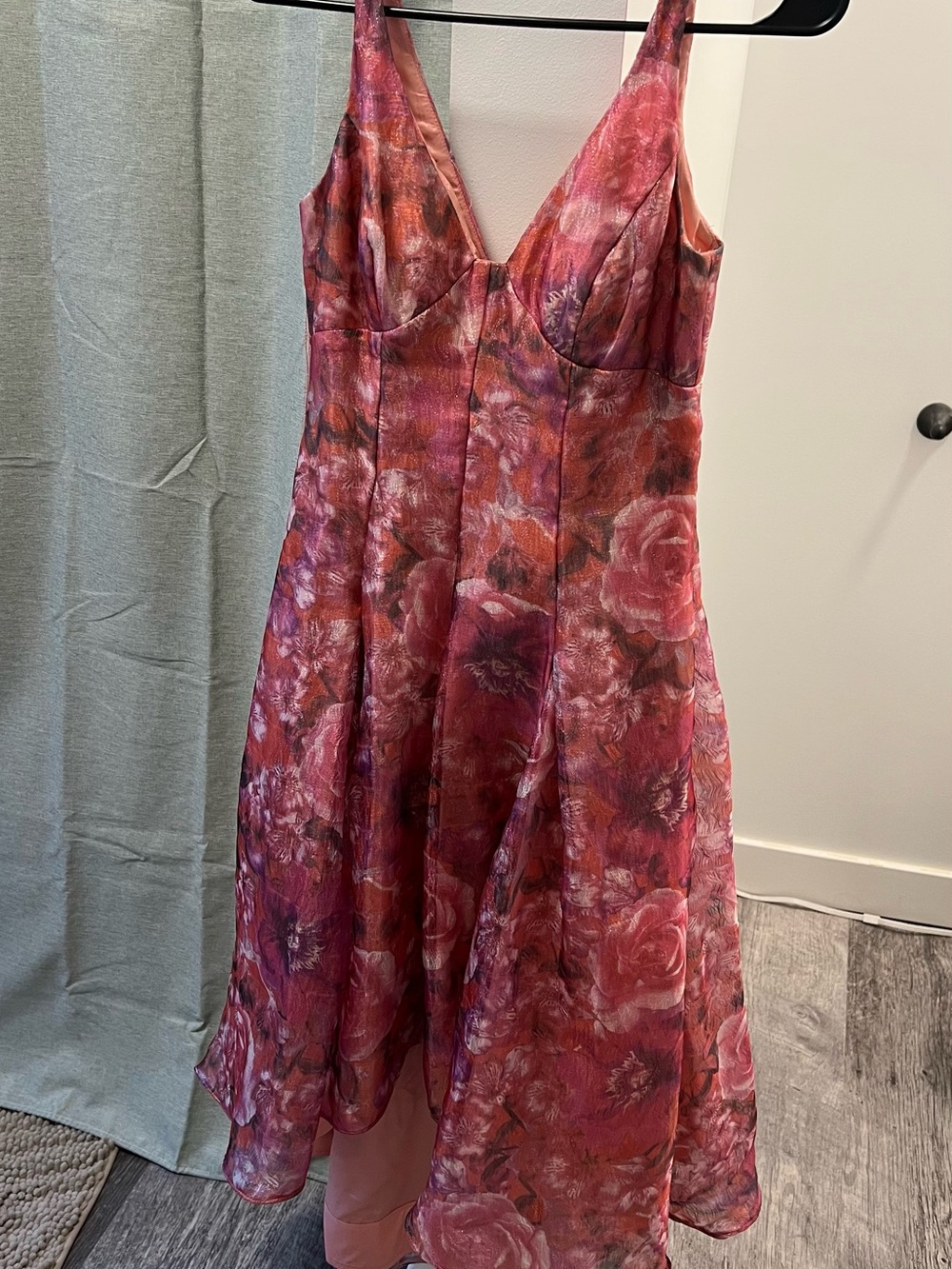 Aidan Mattox Floral Pink V-Neck Sleeveless Women's Dress